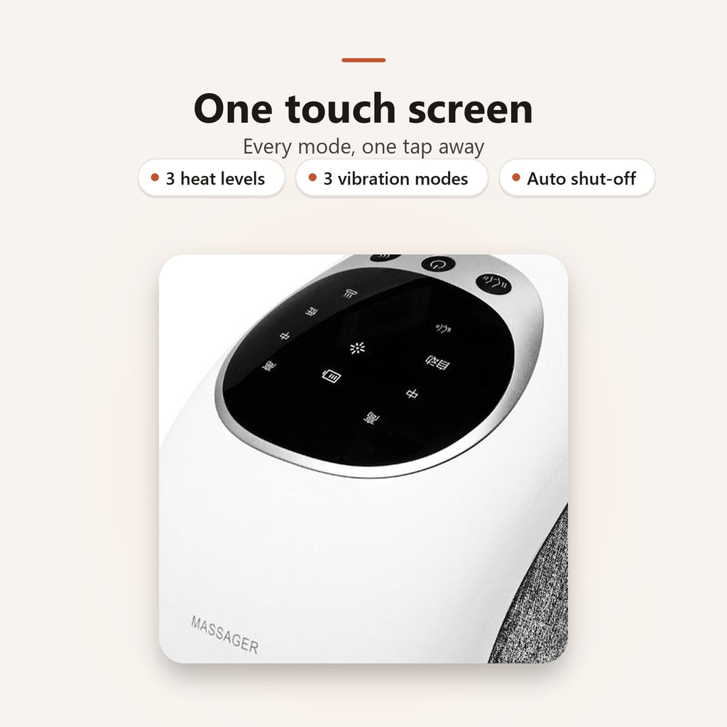 One touch screen: 3 heat levels, 3 vibration modes, auto shut-off